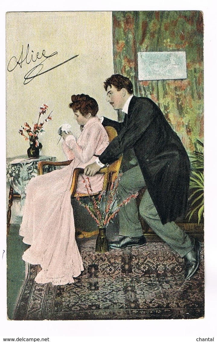 CPA Coul. Couple Dans Le Salon - 1904 - Couples