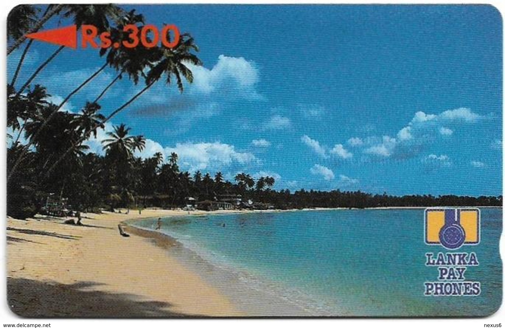 Sri Lanka - Lanka Pay Phones (GPT) - Beach - 2SRLC (Letter B), 300Rs, Used - Sri Lanka (Ceylon)