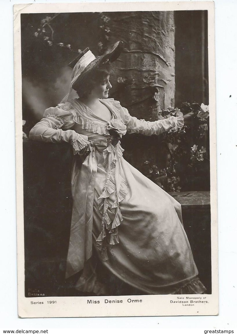 Actress  Postcard Rp Rotary Denise Orme Davidson Bros. Posted 1906 - Theater