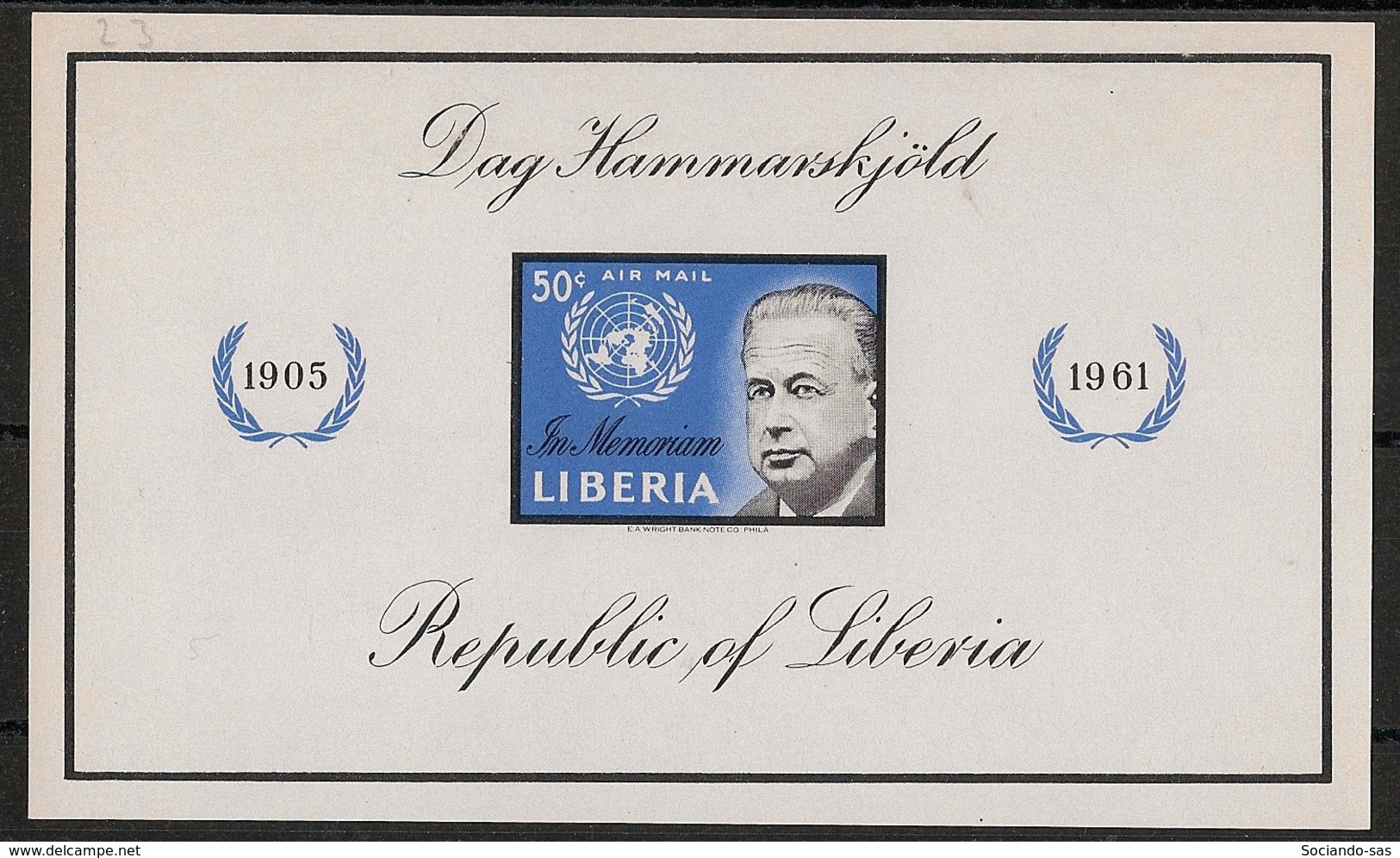 Liberia - 1962 - Bloc Feuillet BF N°Yv. 23 - Dag Hammerskjöld - Neuf Luxe ** / MNH - UNO
