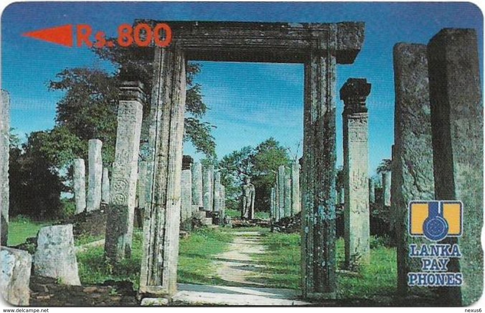 Sri Lanka - Lanka Pay Phones (GPT) - Polonnaruwa Ruins - 2SRLE (Letter B), 800Rs, Used - Sri Lanka (Ceylon)