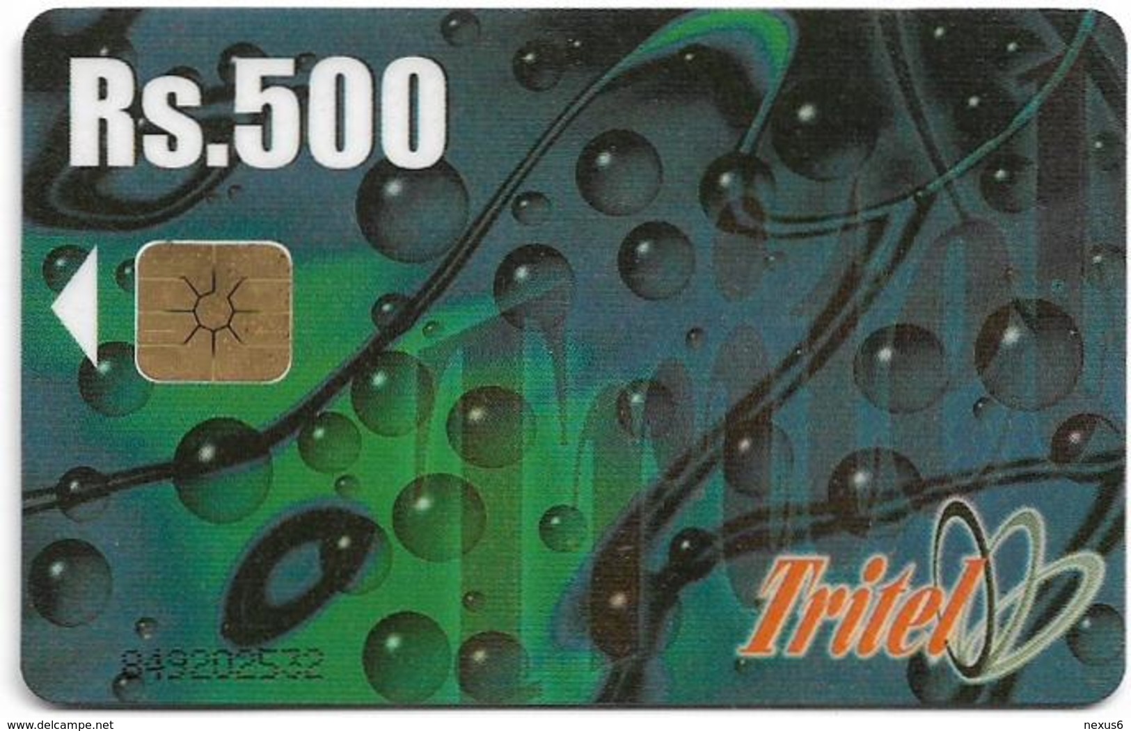 Sri Lanka - Tritel (Chip) - Abstract Design (black CN), 500Rs, Used - Sri Lanka (Ceylon)