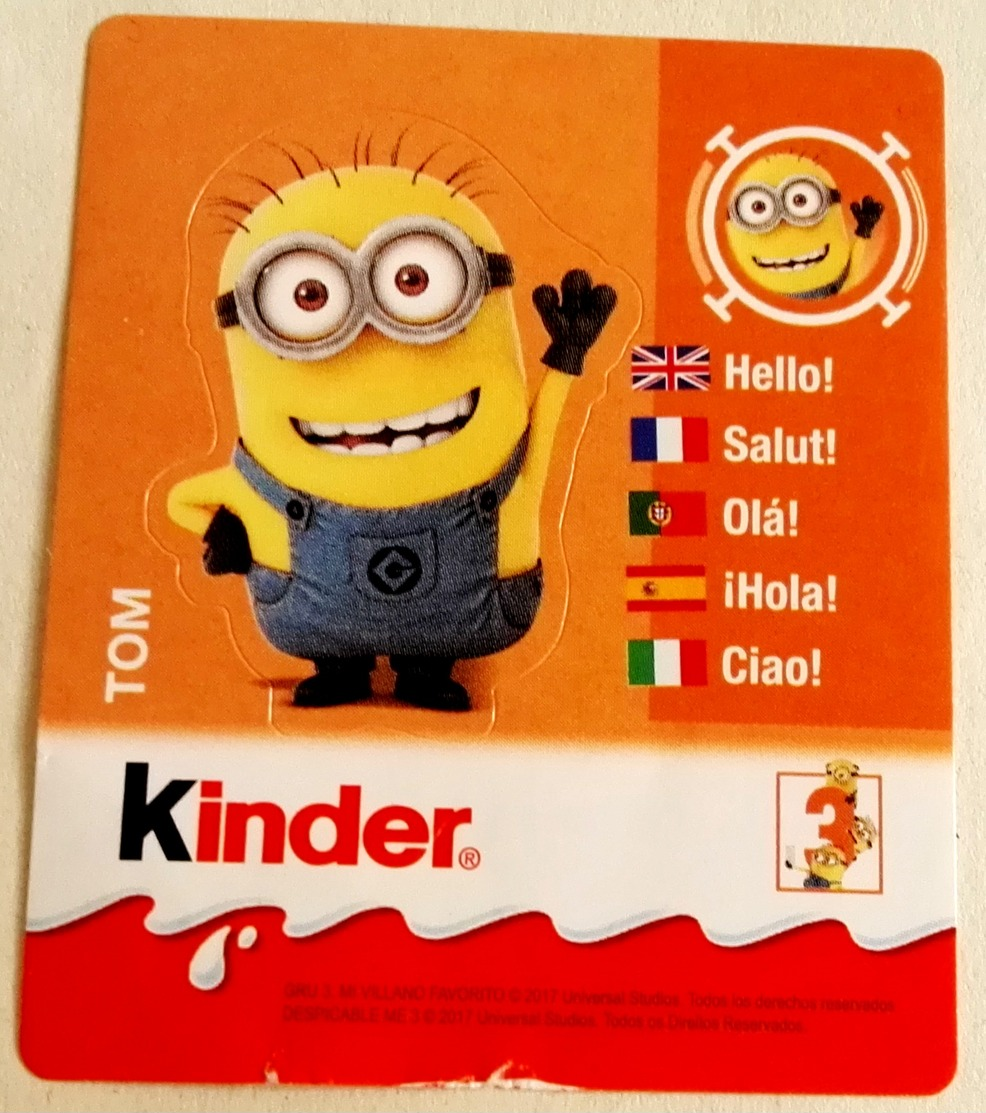 Kinder, Le Minion, Tom Sticker, Kinder, The Minion, Tom Sticker - Aufkleber