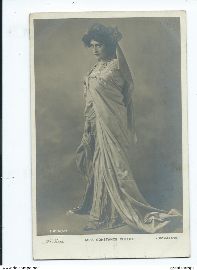 Actress  Postcard Rp Beagles Miss Constance Collier Posted 1906 - Theatre