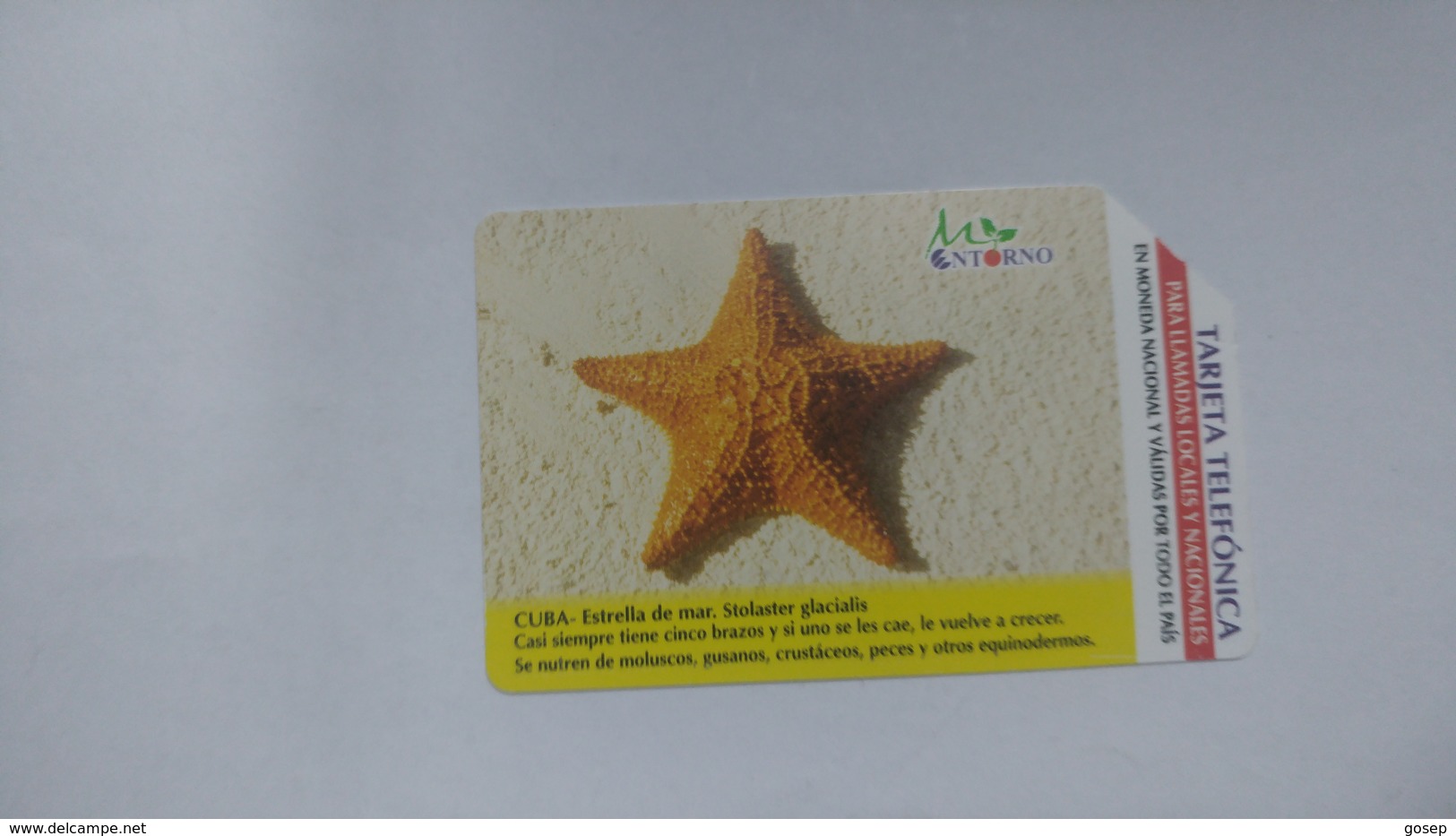 Cuba-estrella De Mar-urmet-(5.00pesos)-used Card+1card Prepiad Free - Cuba