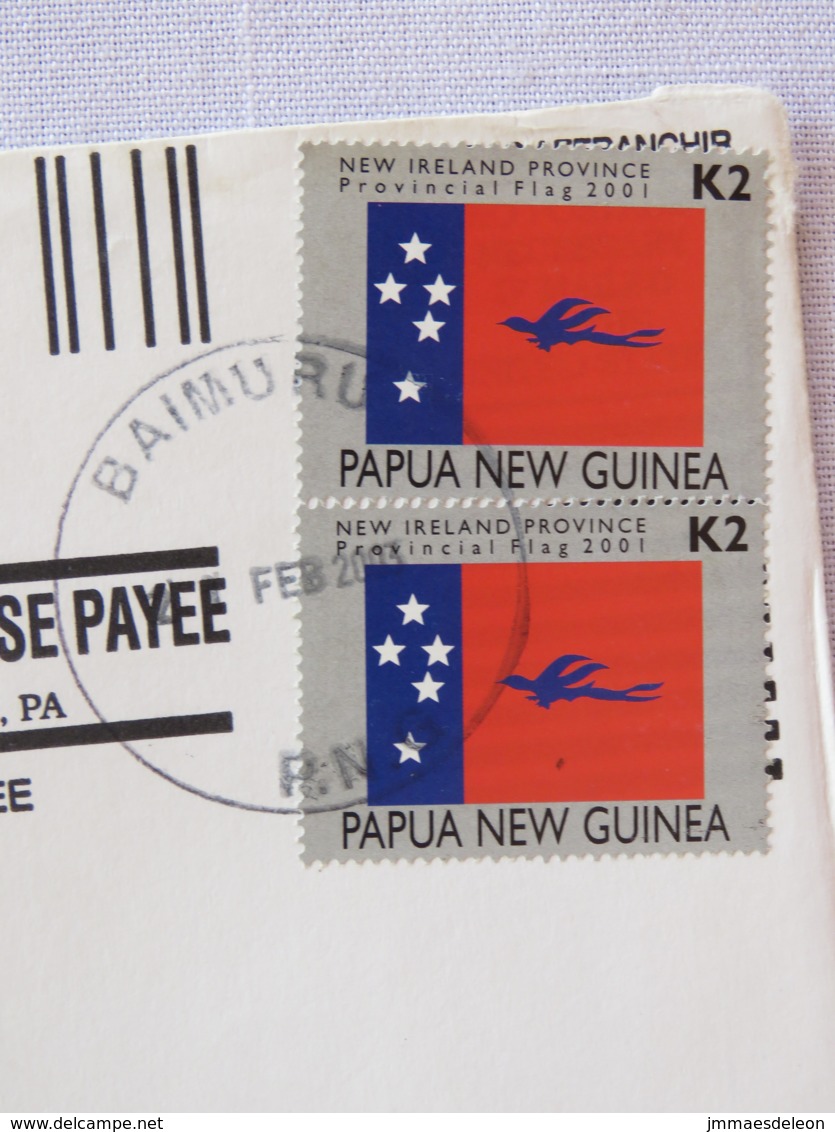 Papua New Guinea 2003 Cover To USA - Flags - Papoea-Nieuw-Guinea