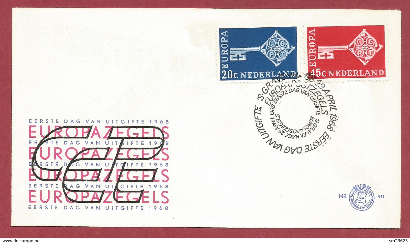 Niederlande / Nederland  1968  Mi.Nr. 899 / 900 , EUROPA CEPT Kreuzbartschlüssel - FDC `S Gravenhage 29 April 1968 - 1968