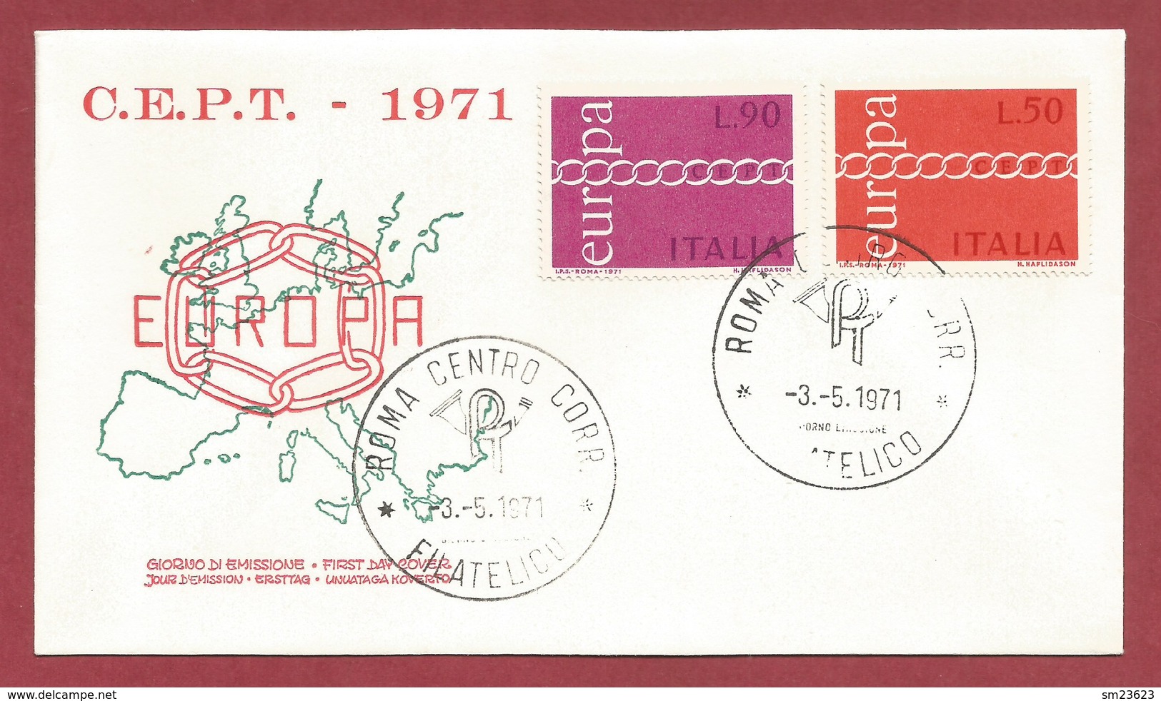 Italien  1971  Mi.Nr. 1335 / 1336 , EUROPA CEPT Brüderlichkeit Zusammenarbeit - FDC ROMA CENTRO  -3.-5. 1971 - 1971