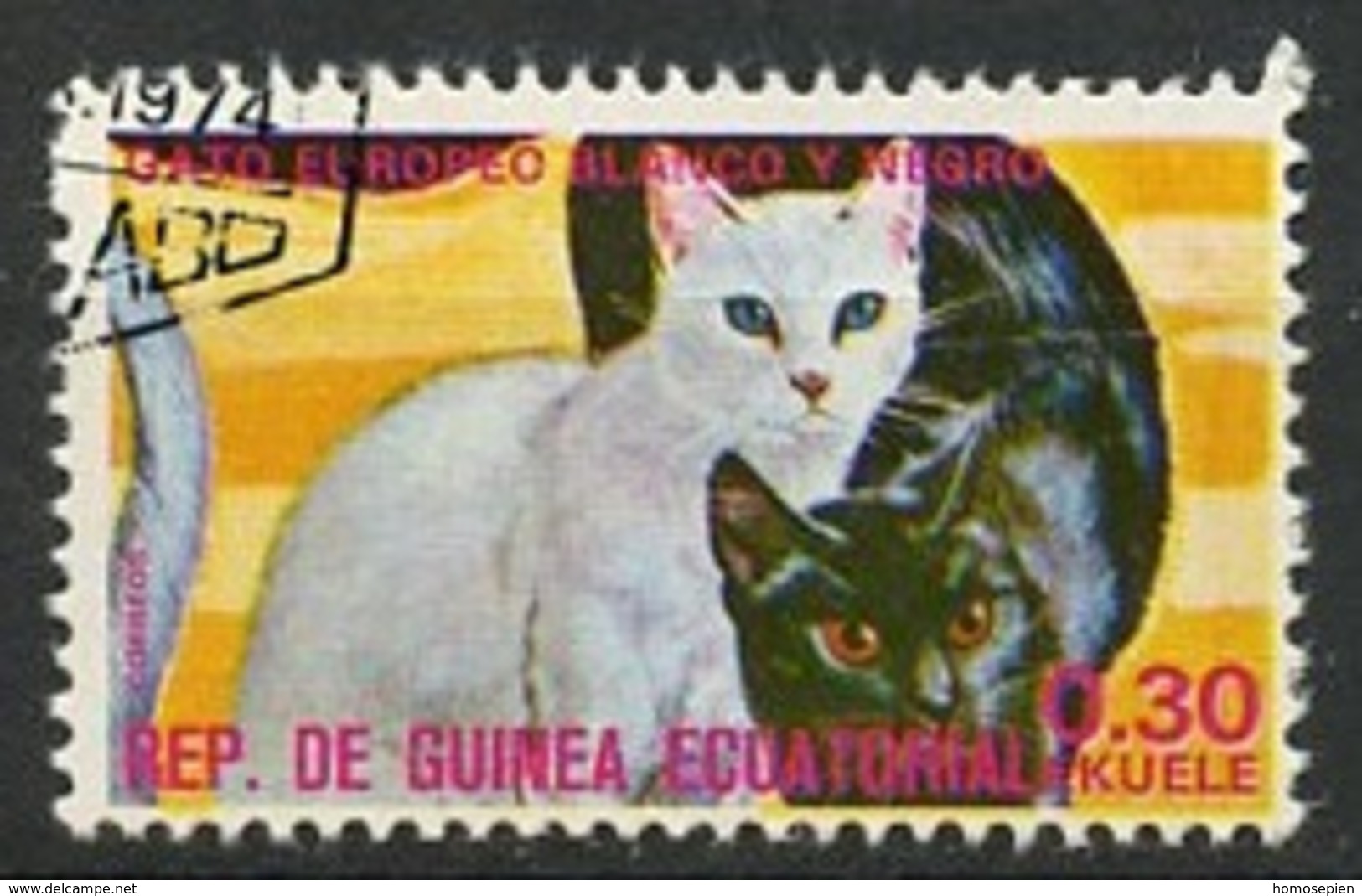 Guinée équatoriale - Guinea 1975 Y&T N°73-0,30e - Michel N°709 (o) - 0,30e Chats Européens - Equatorial Guinea