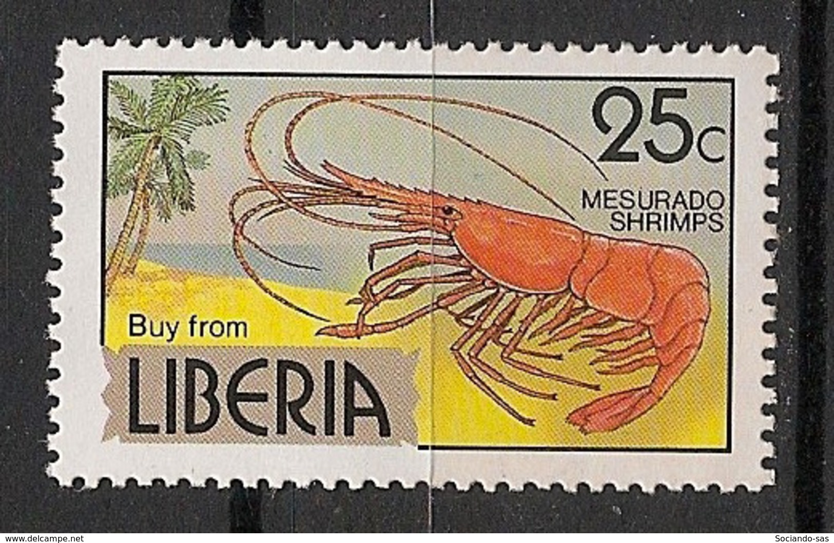 Liberia - 1981 - N°Yv. 927 - Crevette - Neuf Luxe ** / MNH / Postfrisch - Schalentiere