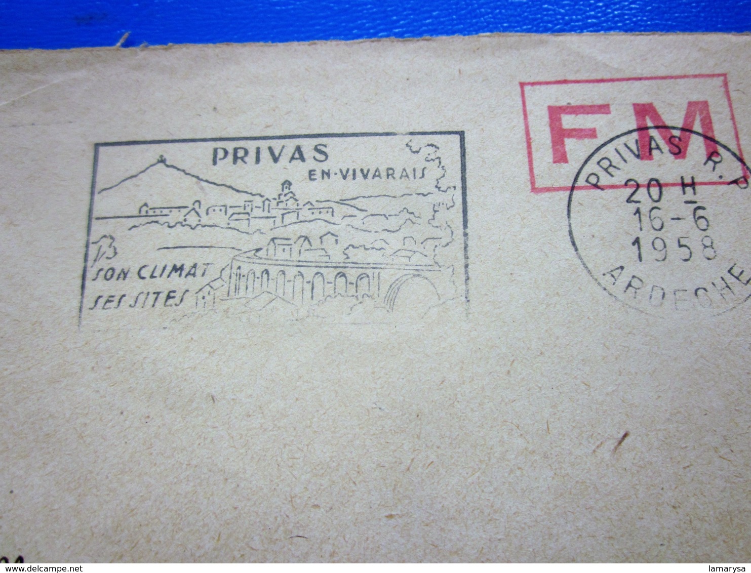 PRIVAS 1958 Lettre F.M-Guerre D'Algérie Cachet Militaire Commandant Subdivision Privas☛Capitaine CoMDt C.T.A.C 691 LYON - Guerra D'Algeria