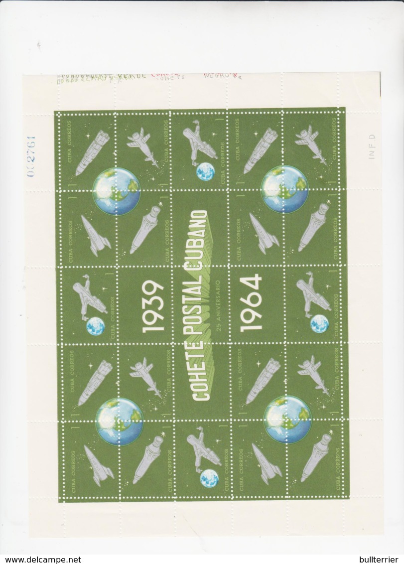 SPACE-  CUBA - 1964 - SET OF 5 IN SHEETLETS OF 20 + LABELS MNH, SG £139 - Other & Unclassified