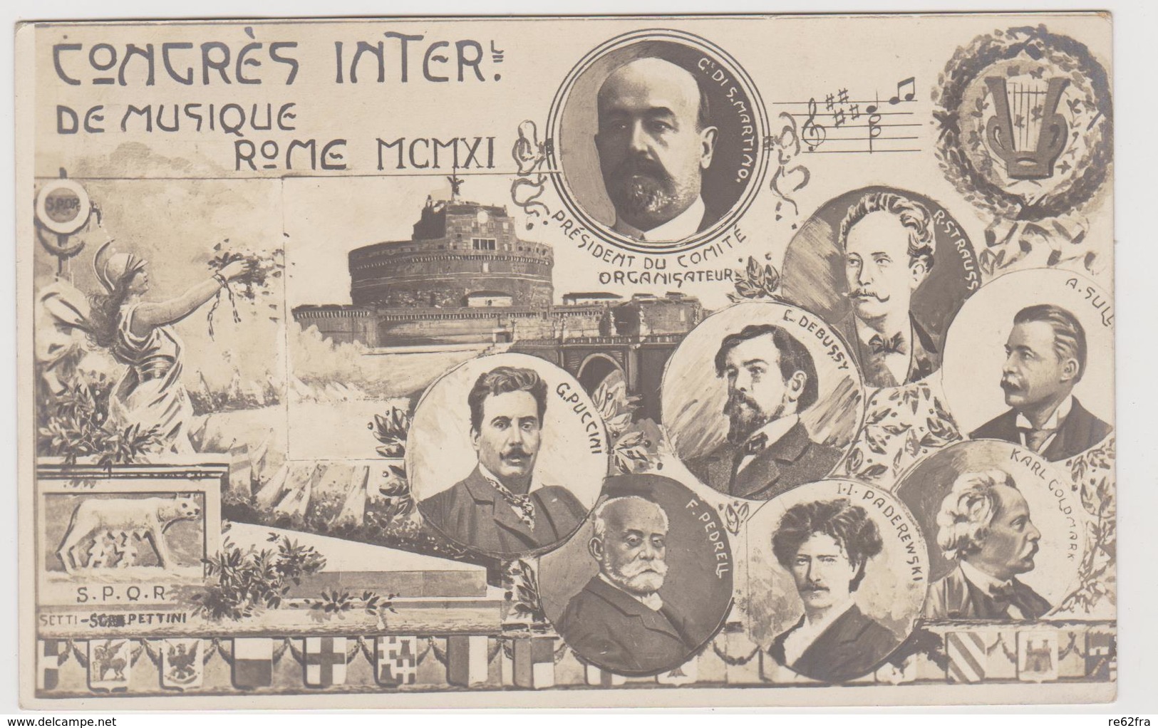 Congres Intern. De Musique, Roma 1911, Puccini Strauss Debussy Pedrell... - F.p. - - Musica E Musicisti