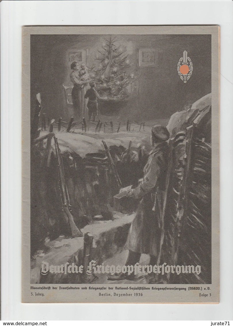 Deutsche Kriegsopferversorgung, Folge 3, Dezember 1936, Magazines For Frontsoldiers WW1, NSKOV - Hobbies & Collections