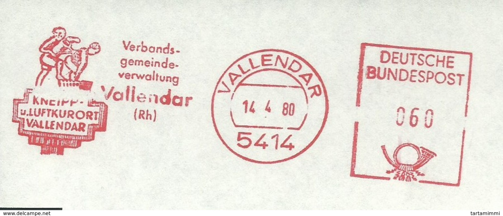 EMA METER STAMP FREISTEMPEL TERMALISM BATH THERMALISM REUMATISM Vallendar Bad Wünnenberg Kneipp Und Luftkurort - Bäderwesen