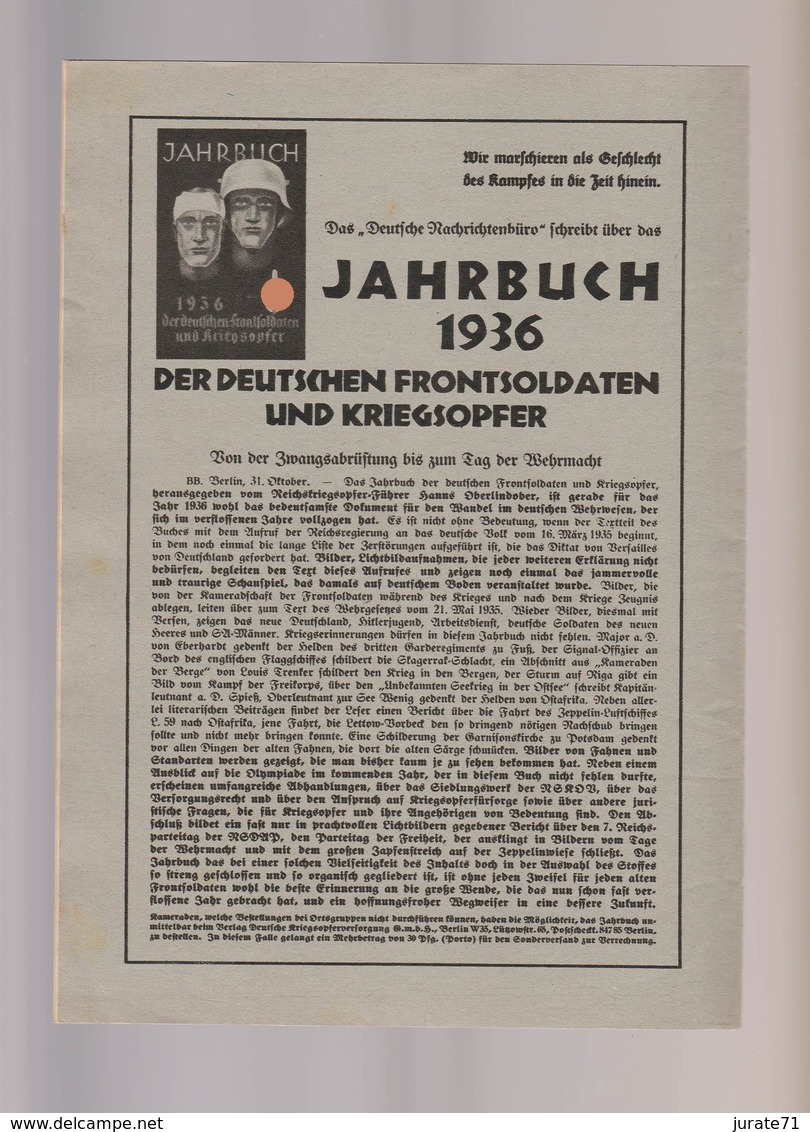 Deutsche Kriegsopferversorgung, Folge 4, Januar 1936, Magazines For Frontsoldiers WW1, NSKOV - Hobby & Sammeln