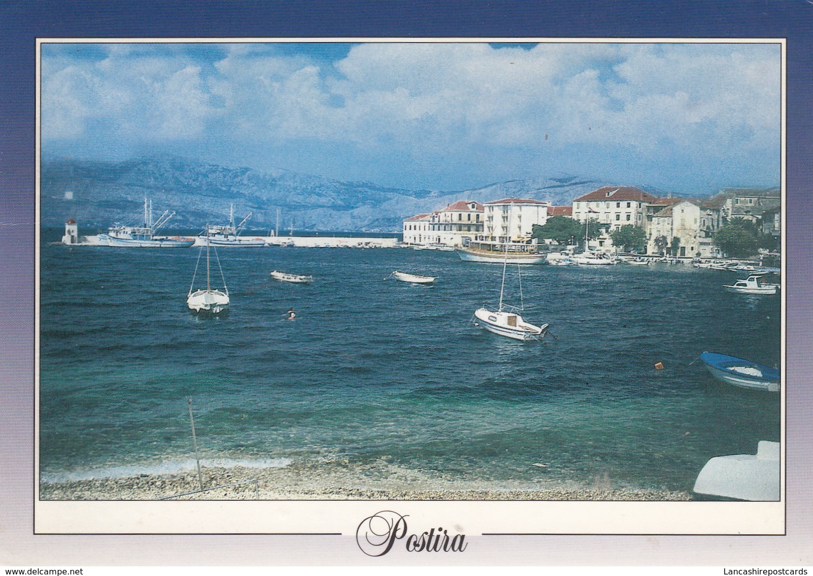 Postcard Postira Otok Brac PU 1996 With Euro 96 Football Stamp My Ref  B23701 - Croatia