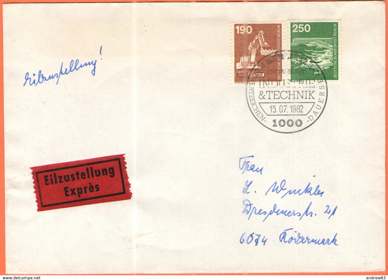 GERMANIA - GERMANY - Deutschland - ALLEMAGNE - Berlin - 1982 - 190 + 250 Industrie Und Technik - Exprès - FDC - Berlin - Altri & Non Classificati