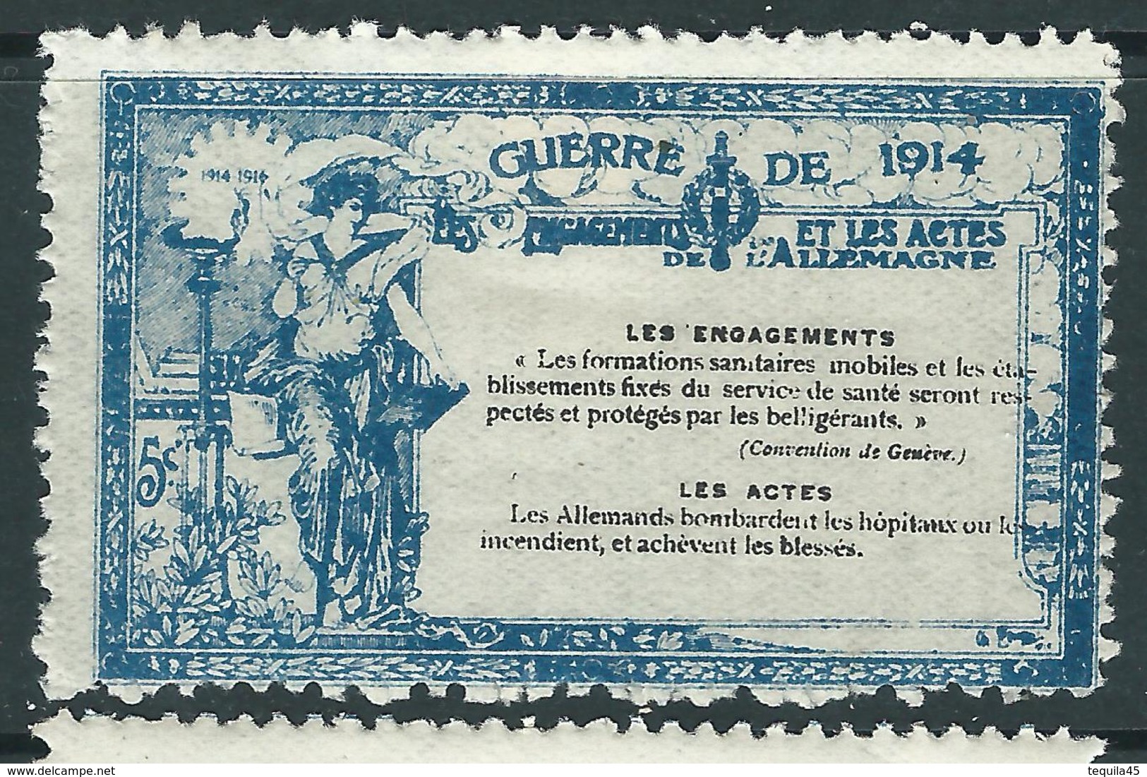 VIGNETTE PATRIOTIQUE DELANDRE -  Poster Stamp - Cinderellas War - WWI WW1 Cinderella 1914 1918 - Vignettes Militaires