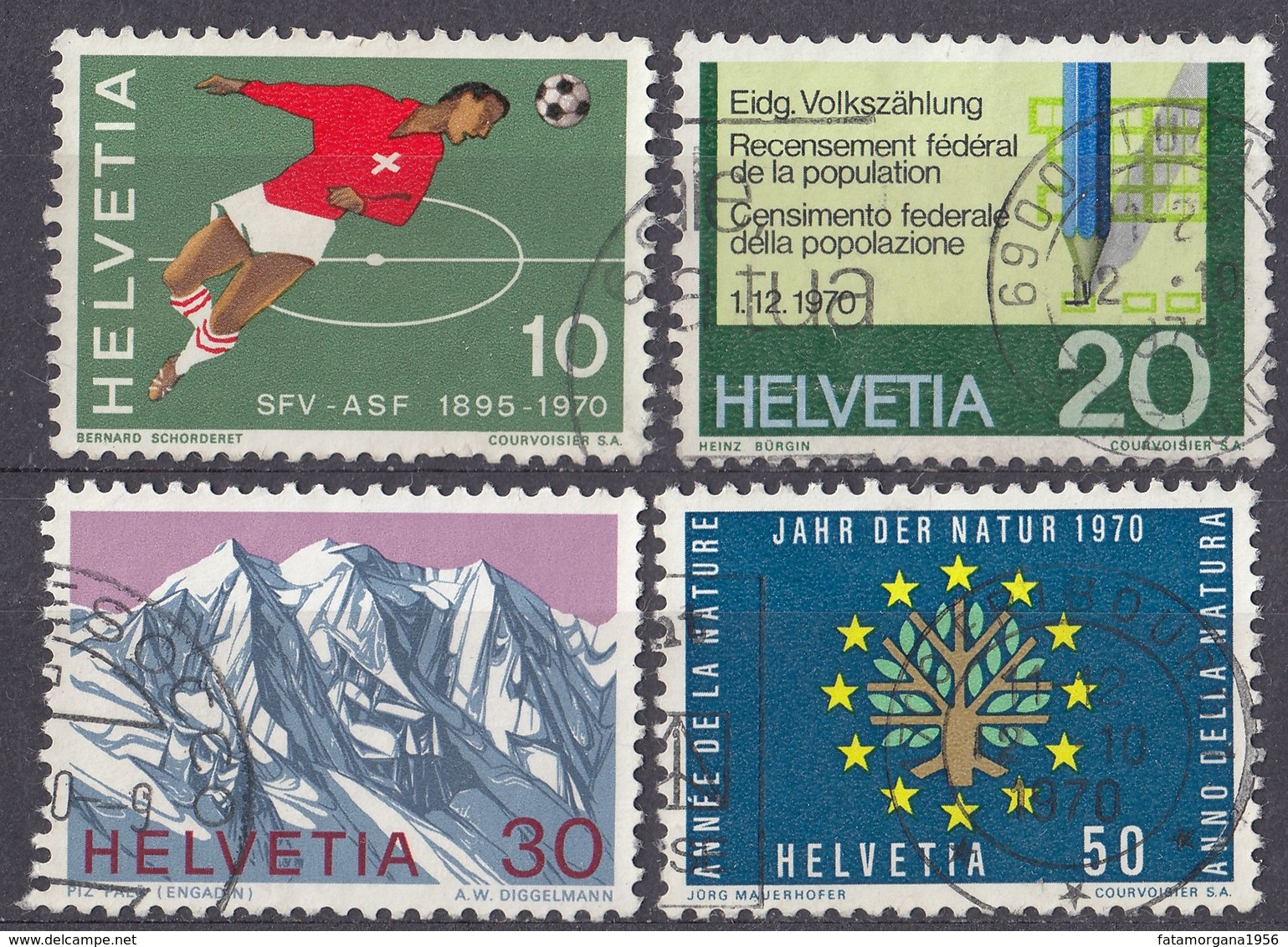 HELVETIA - SUISSE - SVIZZERA - 1970 - Serie Completa Usata Formata Da 4 Valori: Yvert  864/867. - Usati
