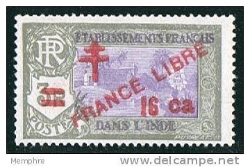 INDE Surcharge «Croix De Lorraine Et FRANCE LIBRE»  16 Ca Sur 3R Maury  255  ** - Ungebraucht