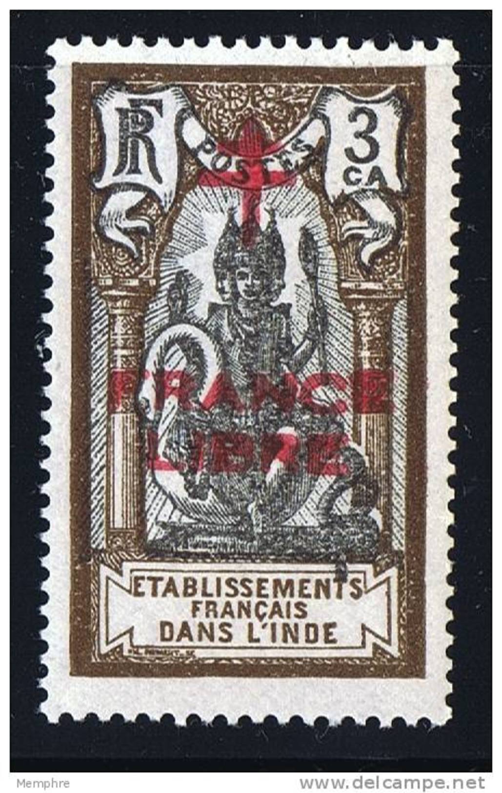 INDE Surcharge »Croix De Lorraine Et FRANCE LIBRE»  Maury  202 II  ** - Unused Stamps