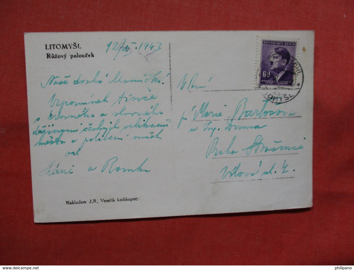 Hitler Stamp       Litomysl   RPPC  Ref    3555 - Czech Republic