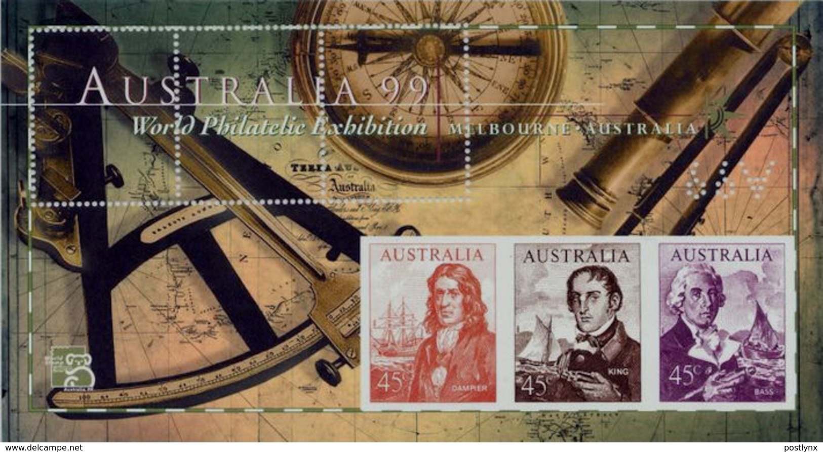 AUSTRALIA 1999 Navigators Ships Exh 99 Sheetlet ERROR:perf. - Variedades Y Curiosidades