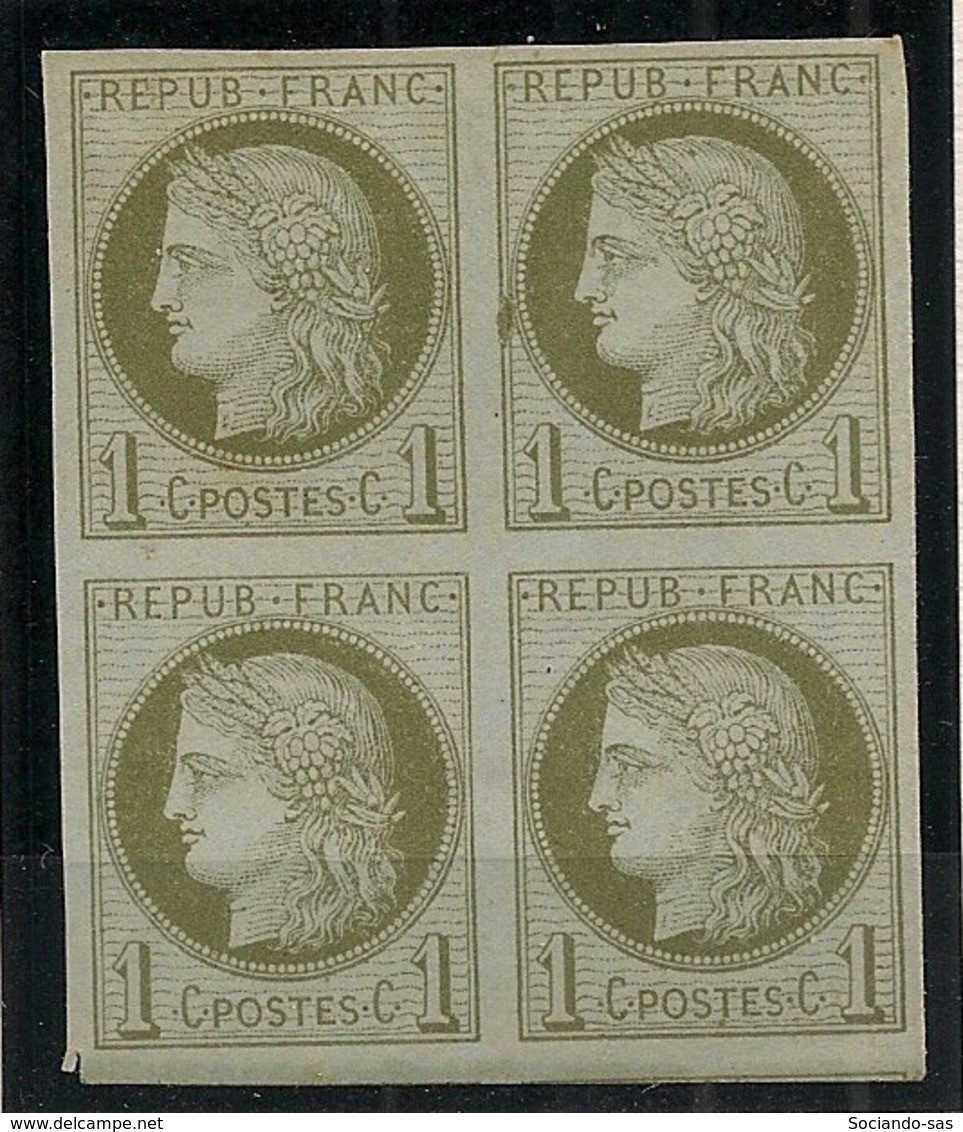 Colonies Générales - 1872 - N°Yv. 14 - Cérès 1c Olive - Bloc De De 4 - Neuf (*) / MNG - Ceres