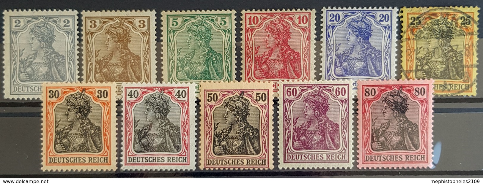 DEUTSCHES REICH - MNH/canceled - Mi 83-93 (88 Canceled) - Germania - Unused Stamps