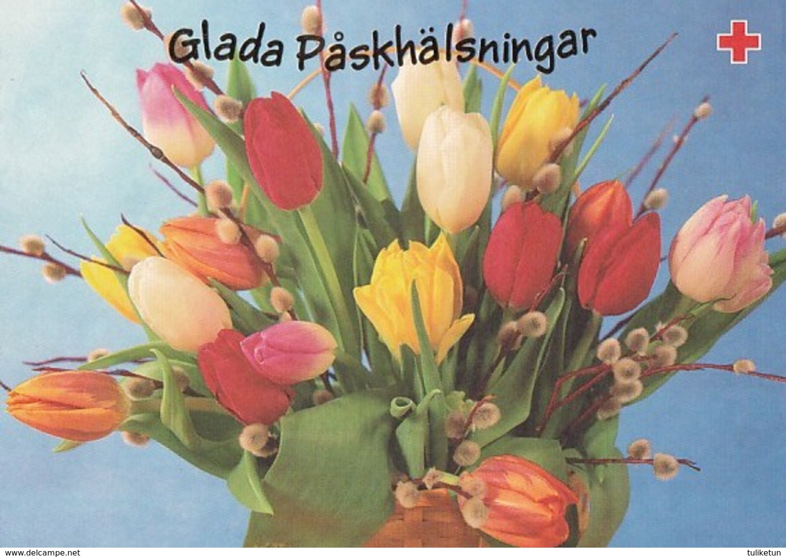 Postal Stationery - Willows And Daffodils In The Basket - Happy Easter - Red Cross - Suomi Finland - Postage Paid - Entiers Postaux