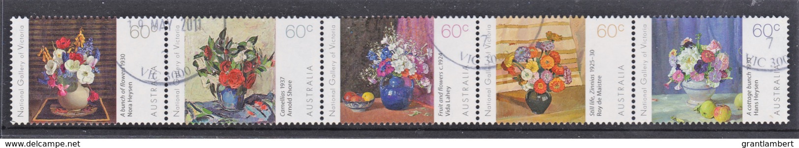 Australia 2011 Flowers - National Gallery Of Victoria Set As Strip Of 5 Used - Used Stamps