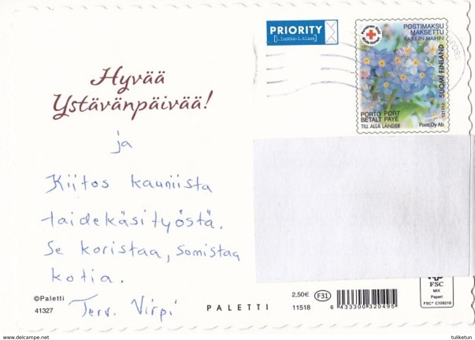 Postal Stationery - Butterflies Flying - Summer Meadow - Red Cross - Suomi Finland - Postage Paid - Postal Stationery