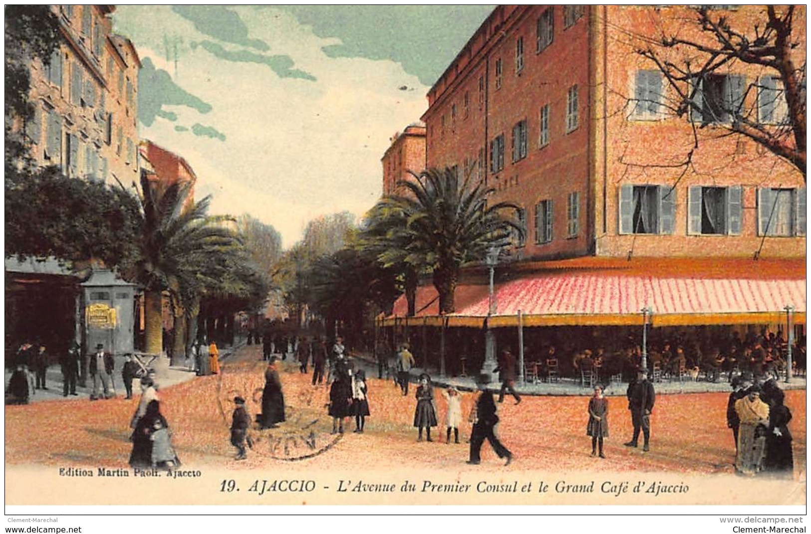 AJACCIO : L'avenue Du Premier Consul Et Le Grand Café D'ajaccio - Tres Bon Etat - Ajaccio