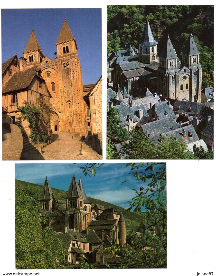 CPM 12    CONQUES      LES  TOITS DU  VILLAGE  +  L  EGLISE - Other & Unclassified