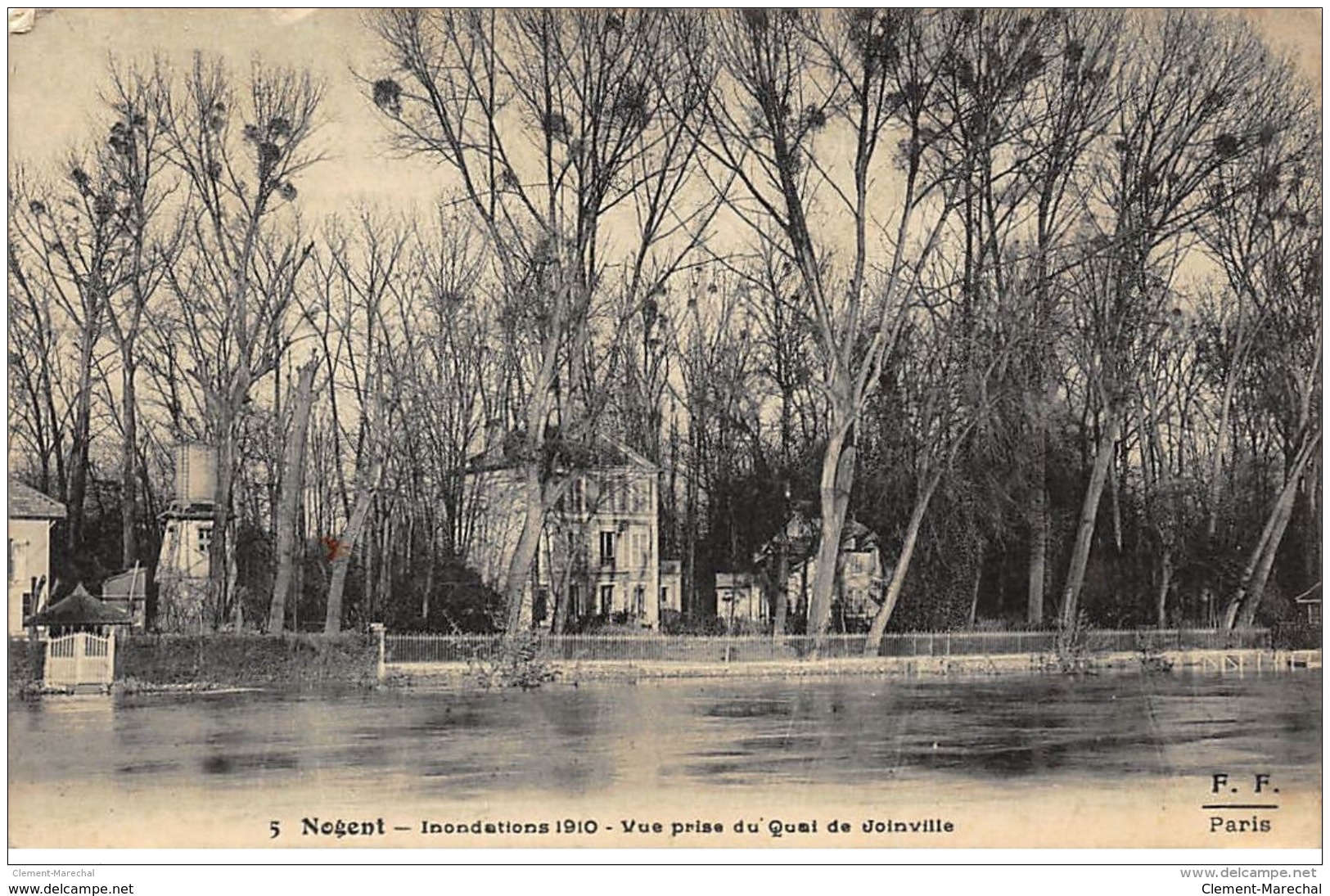 NOGENT-sur-MARNE : Inondation 1910 Vue Prise Du Quai De Joinville - Tres Bon Etat - Nogent Sur Marne