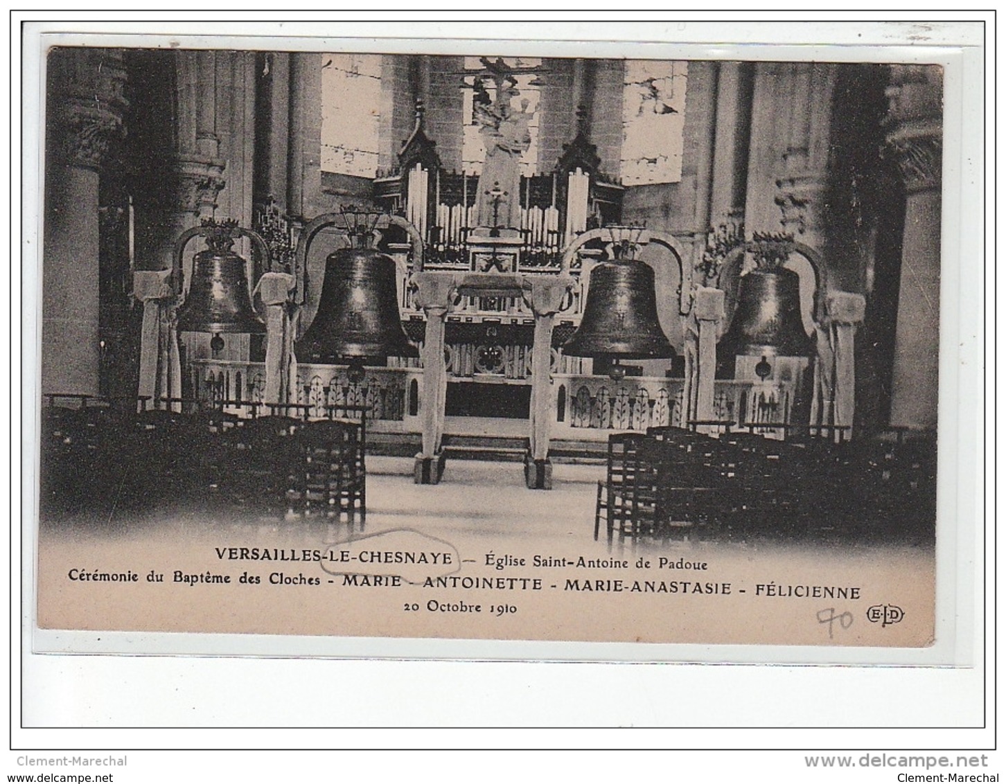 VERSAILLES - LE CHESNAYE - Eglise Saint Antoine De Padoue - Cérémonie Du Baptême Des Cloches 1910 - Très Bon état - Le Chesnay