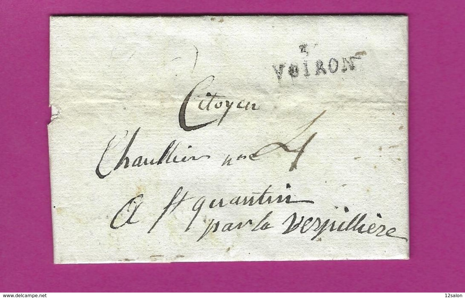 FRANCE Lettre De VOIRON ISERE - 1801-1848: Precursors XIX