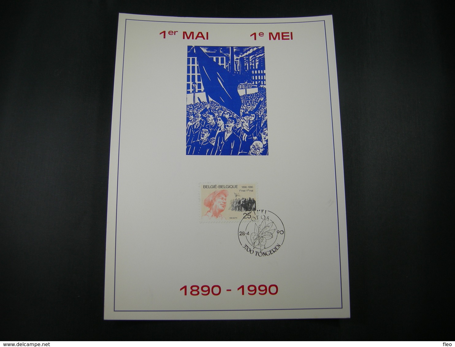 BELG.1990 2366 FDC Filatelic Card : " 1 Mei / 1 Mai 1890-1990 " - 1981-1990