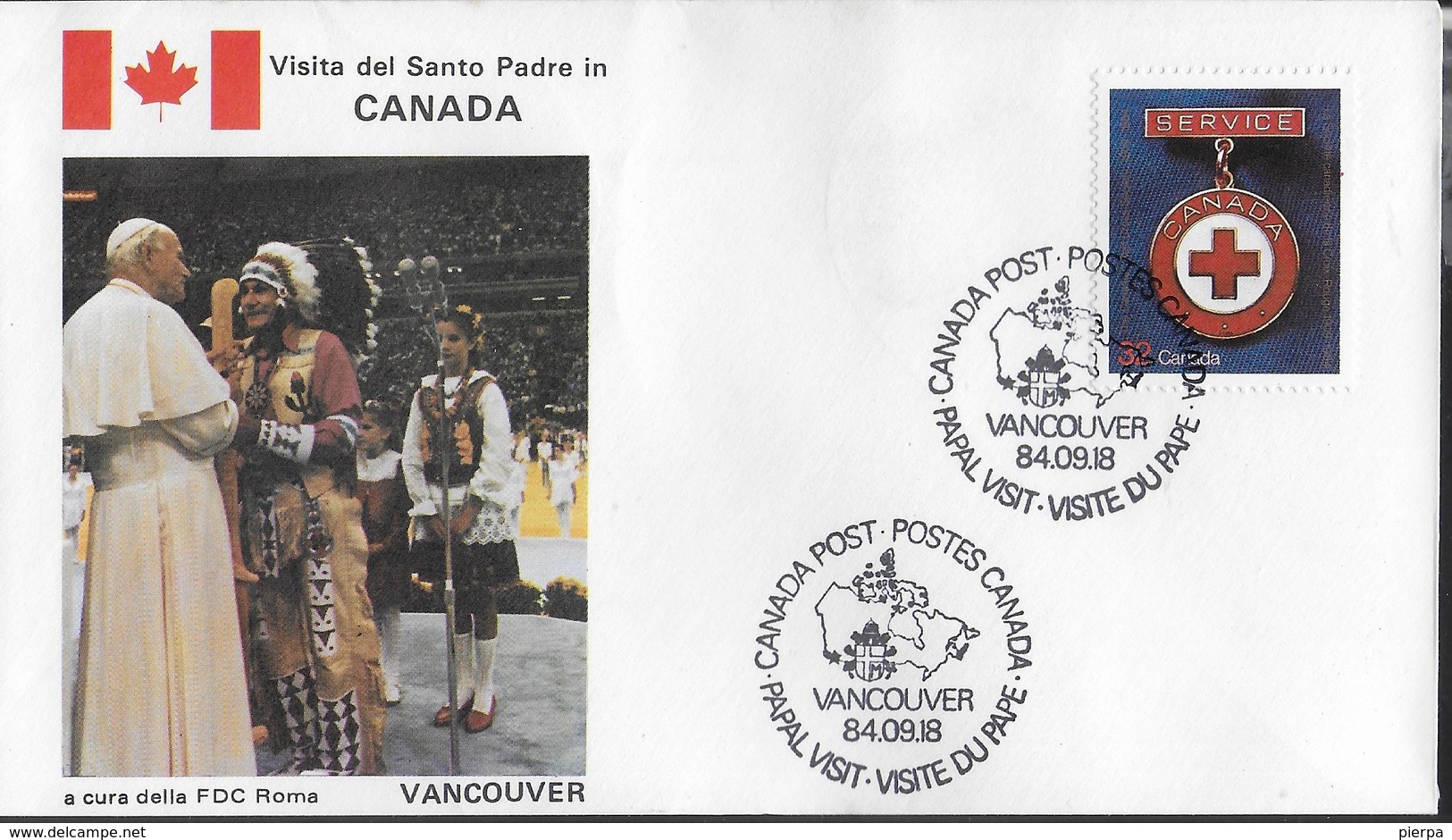 PAPAL VISIT - VISIT DU PAPE - 18.09.1984 - ANNULLO SPECIALE VANCOUVER - 1981-1990