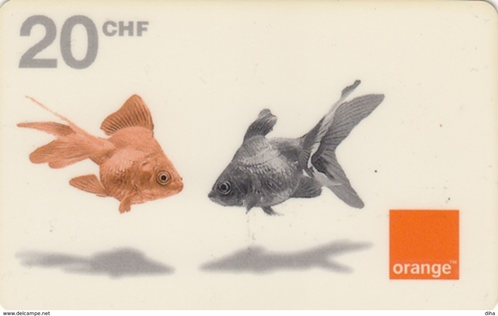 T253 - Switzerland, Prepaid, Orange, Goldfish, 20 CHF, Used, 2 Scans - Switzerland