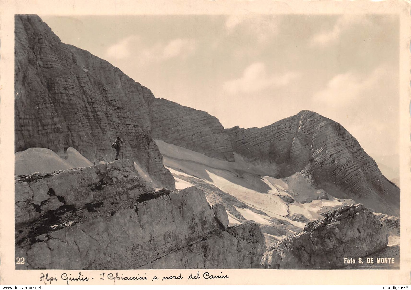 0711 "ALPI GIULIE - I GHIACCIAI A NORD DEL CANIN" CART. ILL. ORIG. SPED. 1939 - XVII. - Altri & Non Classificati