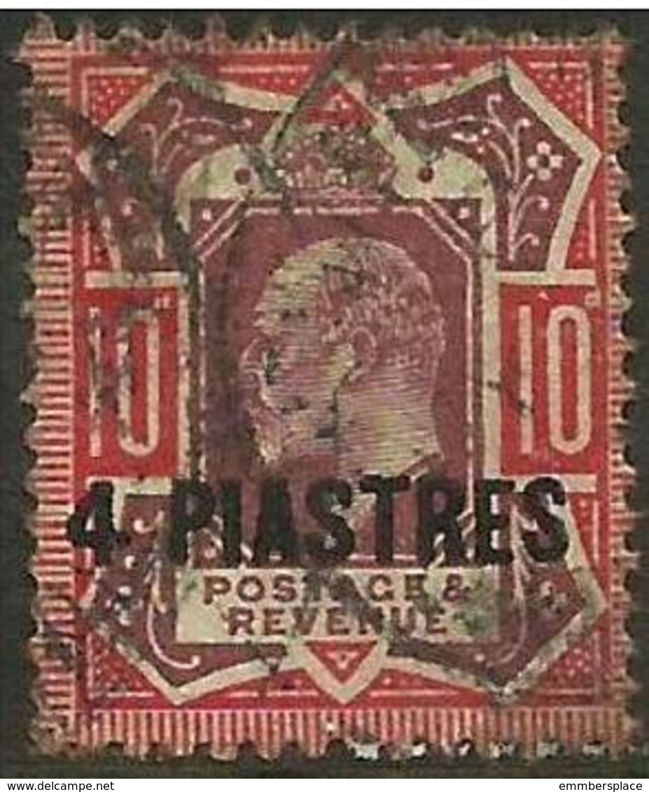 1902 Edward VII 4pi On 10d Used  SG 10 - Morocco Agencies / Tangier (...-1958)