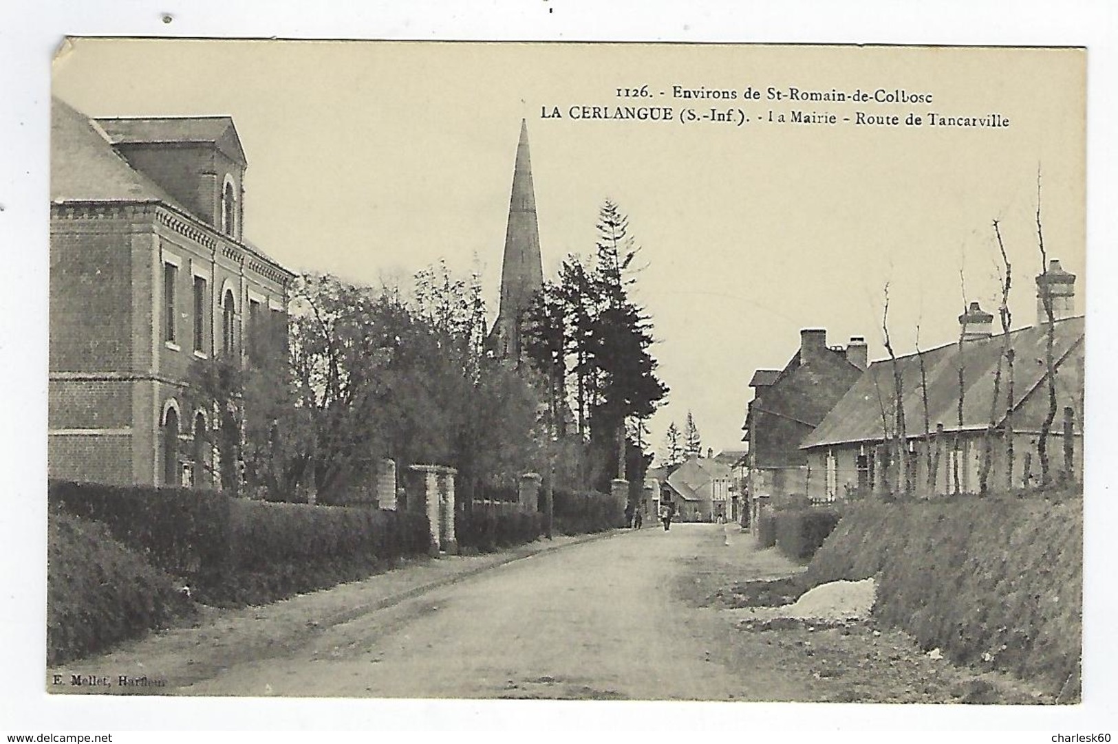 CPA - 76 - Carte Photo - St Romain De Colbosc - La Cerlangue - Mairie - Route De Tancarville - Tancarville - Saint Romain De Colbosc