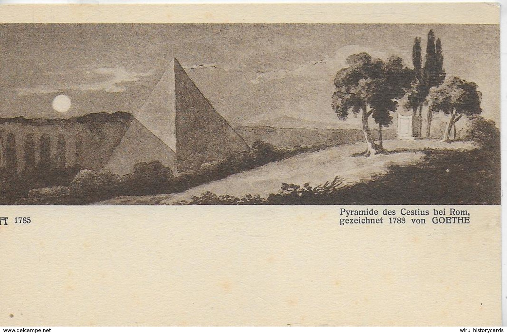 AK 0301  Pyramide Des Cestius Bei Rom - Gezeichnet 1788 Von Goethe / Verlag Ackermann Ca. Um 1900-1910 - Andere Monumente & Gebäude