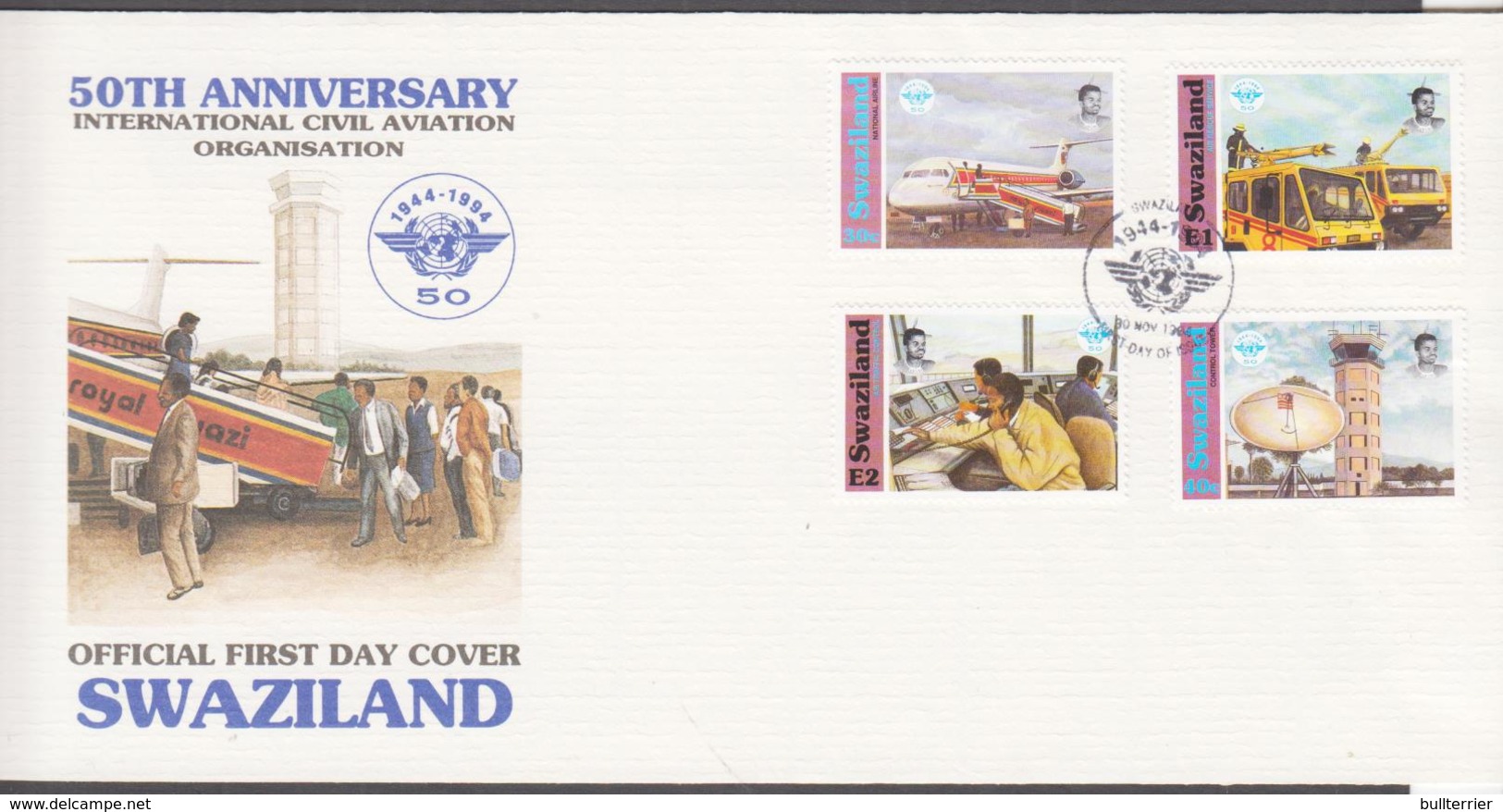 FIRE FIGHTING- SWAZILAND - 1994 - ICAO  SET OF 4 ON ILLUSTRATED FDC - Sapeurs-Pompiers