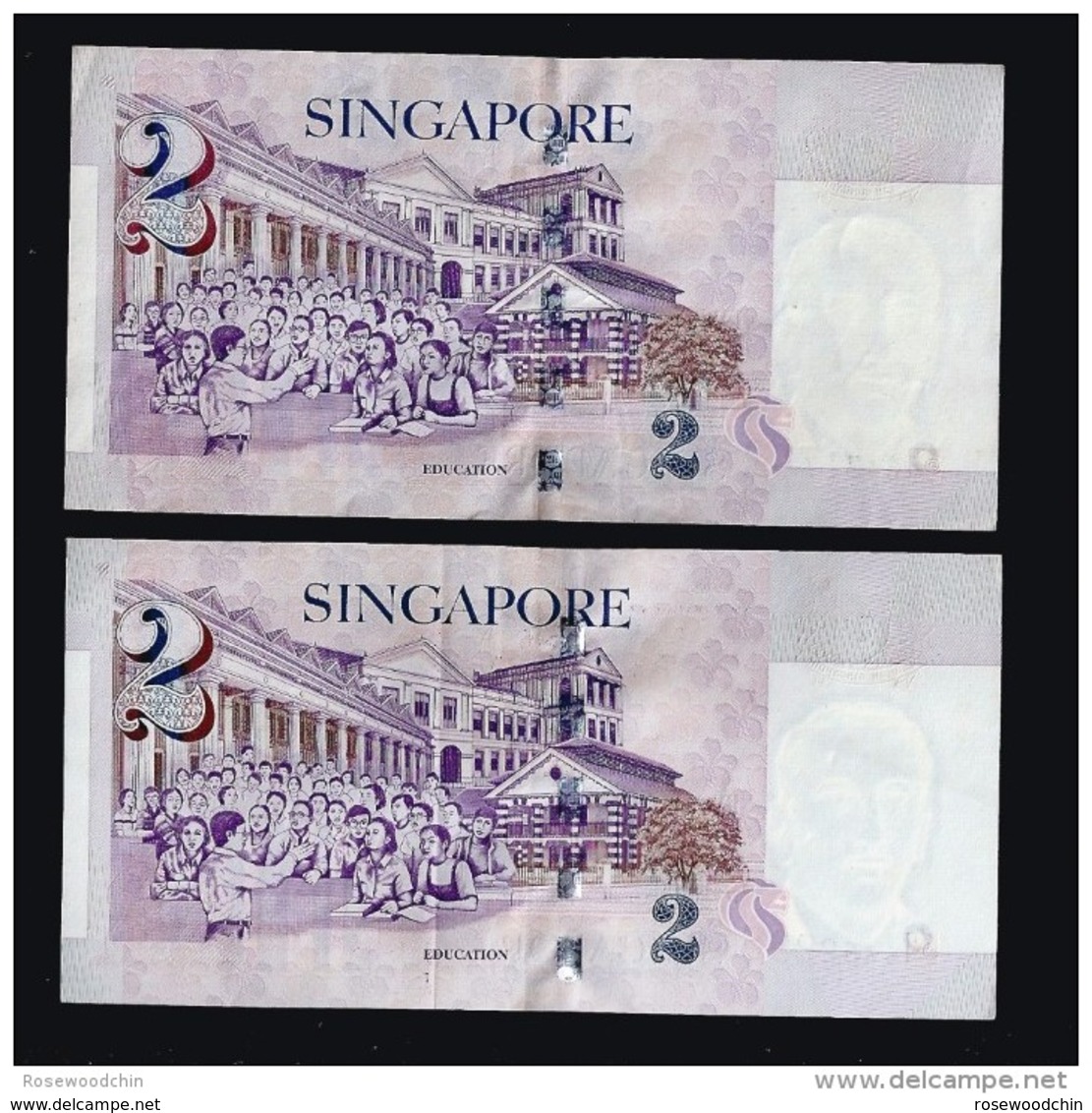 Singapore $2 X 2 Pcs Millennium 2000 Banknote Paper Money Very Fine (#89) - Singapore