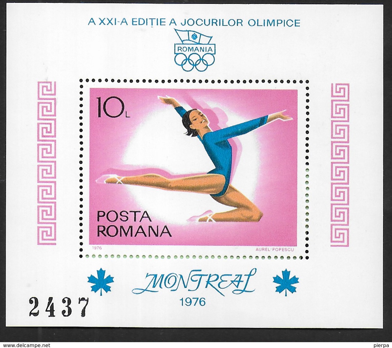 ROMANIA - 1976 - GIOCHI OLIMPICI ESTIVI - MONTREAL - GINNASTICA -  FOGLIETTO NUOVO ** NH (YVERT BF 126 - MICHEL 135) - Estate 1976: Montreal