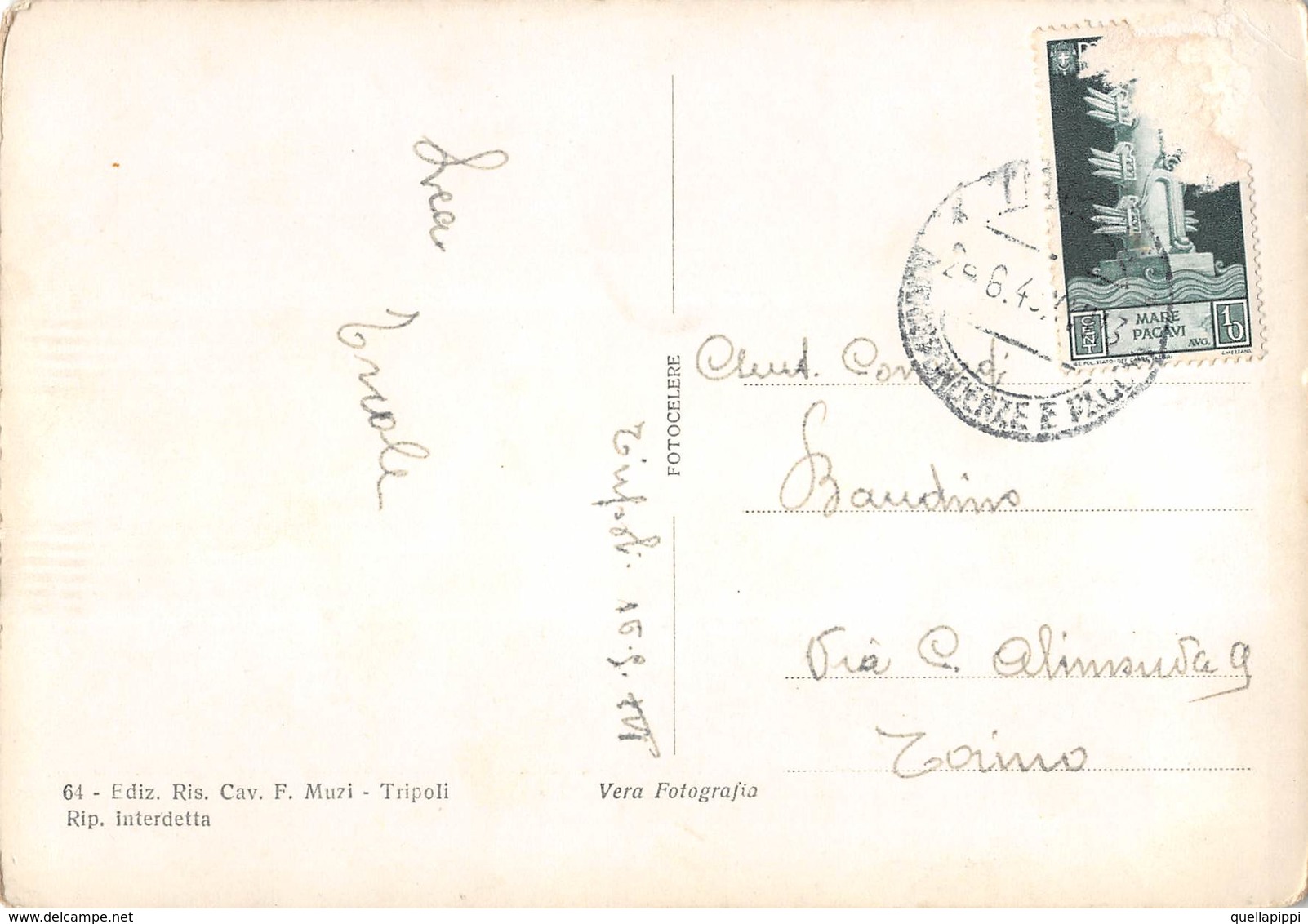 09366 "LIBIA - TRIPOLI - BANCA D'ITALIA" CART SPED 1926 - Libya