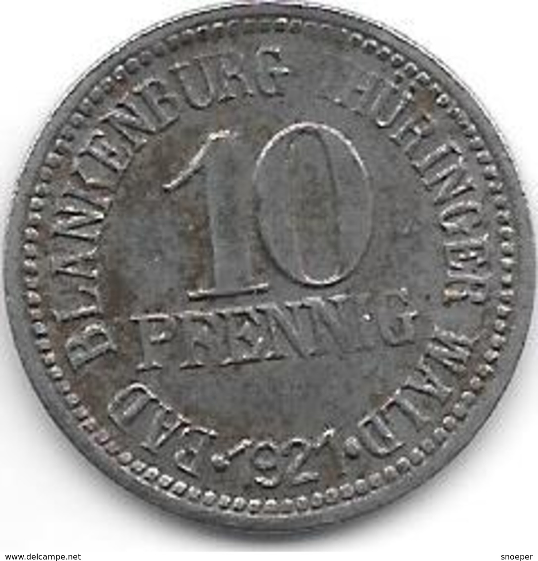 *notgeld   Blankenburg 10 Pfennig 1921 Fe   1593.1 / F45.3b - Sonstige & Ohne Zuordnung